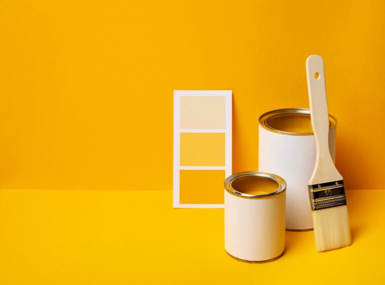 cans with yellow paint high angle (1)